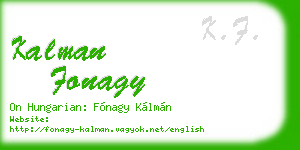 kalman fonagy business card